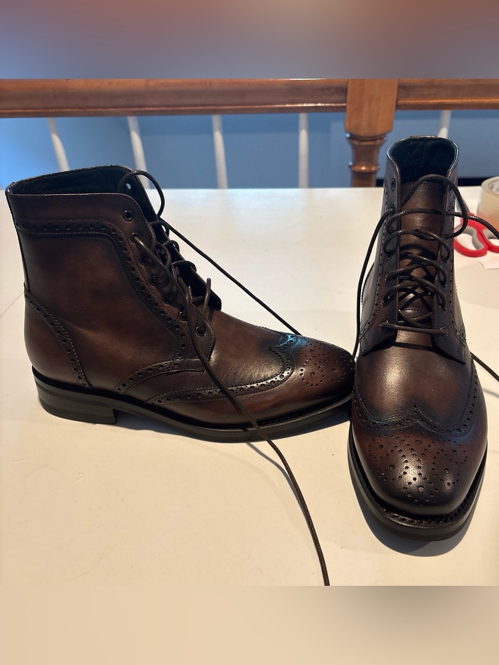 A028 - Thursday Boot Company Wingtip Brown Leather Brogue Boots